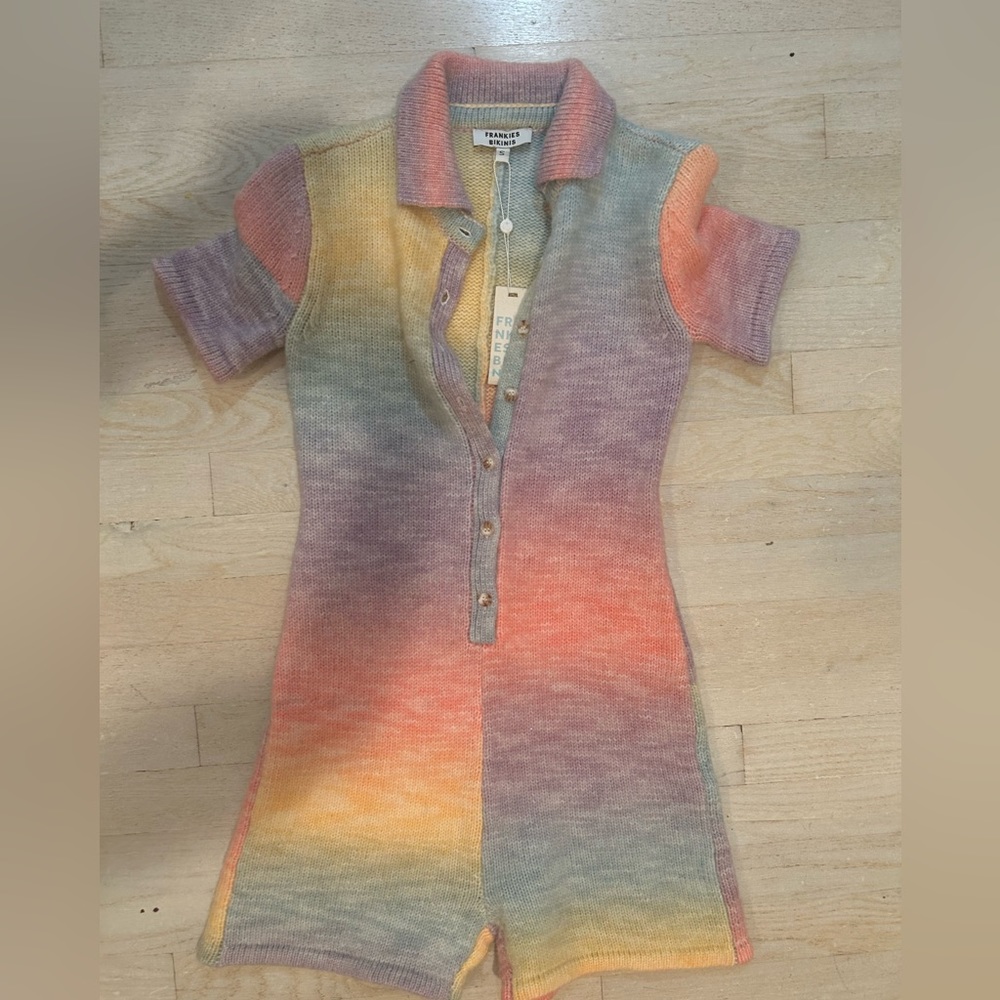 Frankies bikinis knit rainbow ombre romper size s. New with tags! SOLDOUT